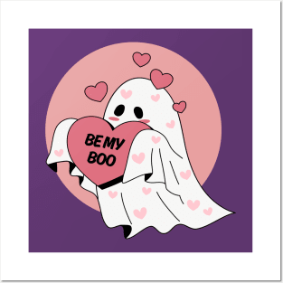 Valentines Ghost Be My Boo Posters and Art